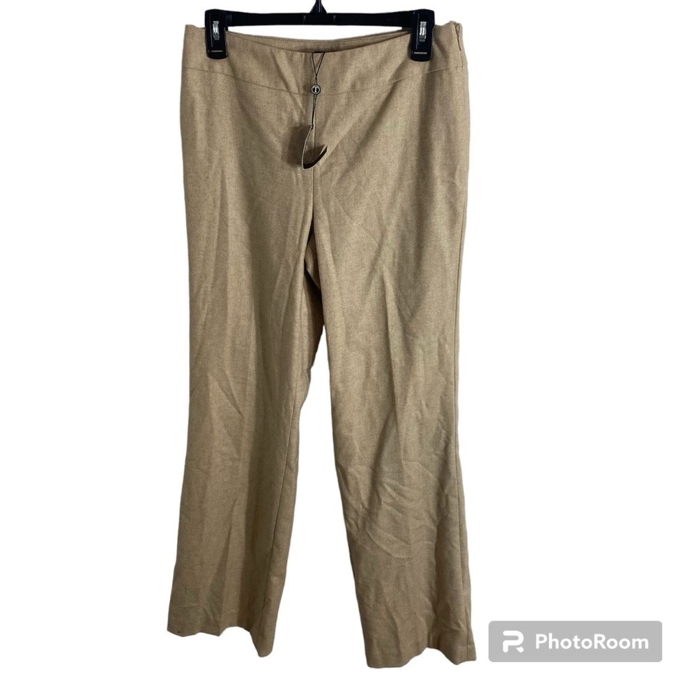Talbots Classic Side Zip Wool Blend Pants NEW Sz 4 Tan Cream